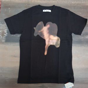 Off-White Black T-Shirt With Blurred Figure Arrows Printed